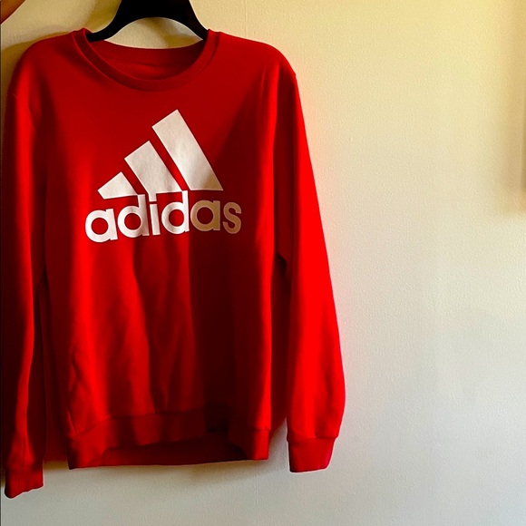 Adidas Men's Bold Red Crewneck Sweater - Picture 1 of 3
